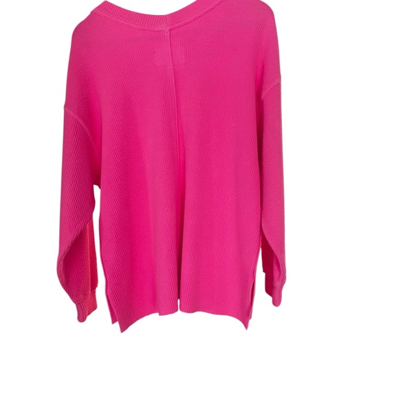 aerie Sweaters - Aerie Bold Neon Pink Ribbed Sweater, aerie pullover, loungewear, sweatshirt